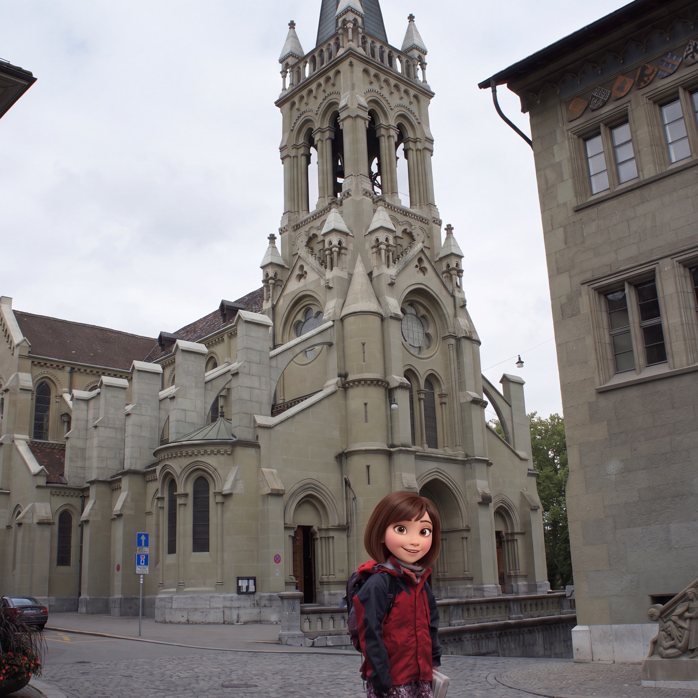 旧市街の東のはずれ、アーレ川を見下ろす高台に建つニーデック教会（Nydeggkirche）。かつてこの場所には町の発祥となった城があったとい